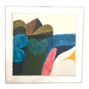 1970s Original Signed Carol Summers "Big Sur" Woodcut Framed