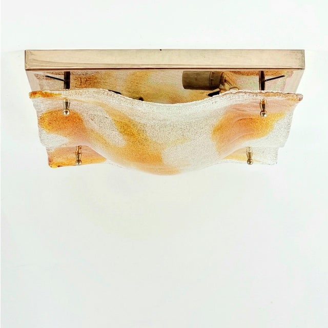 AVMazzega Mid-Century Murano Glass Flush Mount attributed to Toni Zuccheri for Mazzega, Italy, 1970s For Sale - Image 4 of 9