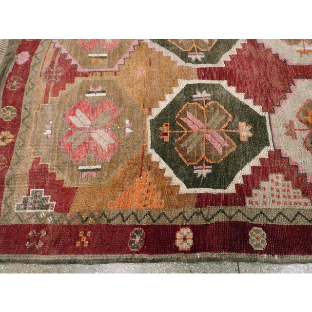 Taupe Galerie Shabab Collection Mid-20th Century Handmade Turkish Anatolian Room Size Gallery Carpet For Sale - Image 8 of 10