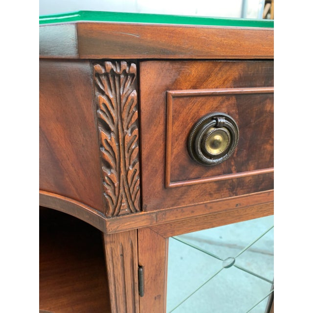 Wood 1940's Neoclassical Mahogany Console Cabinet Dry Bar For Sale - Image 7 of 12