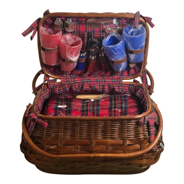 Vintage Picnic Time Picnic Basket Chairish