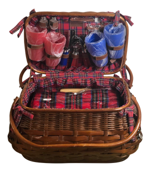 Vintage Picnic Time Picnic Basket