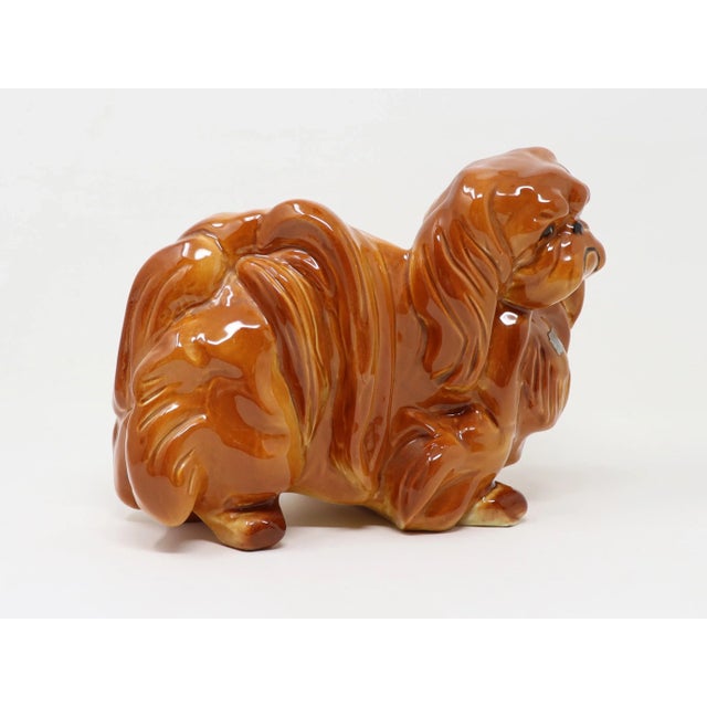 Vintage Ceramic Pekingese Dog Statue Figurine For Sale - Image 9 of 11