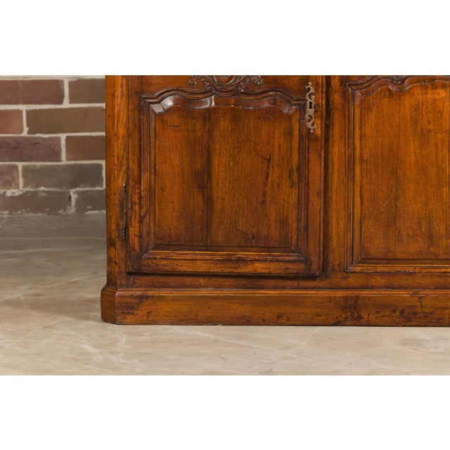 French 19th Century Carved Walnut Buffet with Two Doors and Single Drawer For Sale - Image 10 of 12