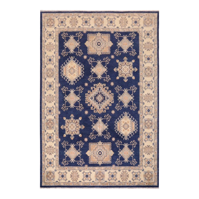 1990s Shabby Chic Ziegler Bernarda Blue Beige Hand-Knotted Wool Rug - 10'0'' X 13'5'' For Sale