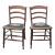 A Pair of Early 20th Century Victorian Style Ladder Back Walnut and Needlepoint Upholstered Seat Side Chairs For Sale