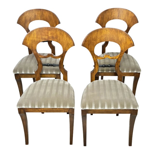 Set of 4 Biedermeier Style Side / Dining Chairs, Italy 1960s For Sale