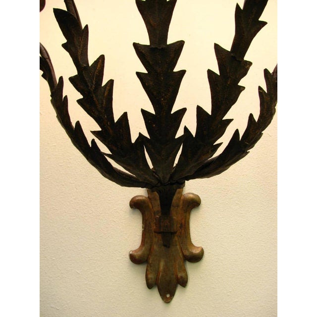Wrought Iron Wall Sconces, Set of 2 For Sale - Image 3 of 6