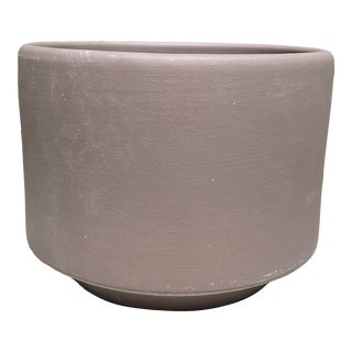 Matte Brown Gainey Ceramics Cylinder Planter Pot For Sale
