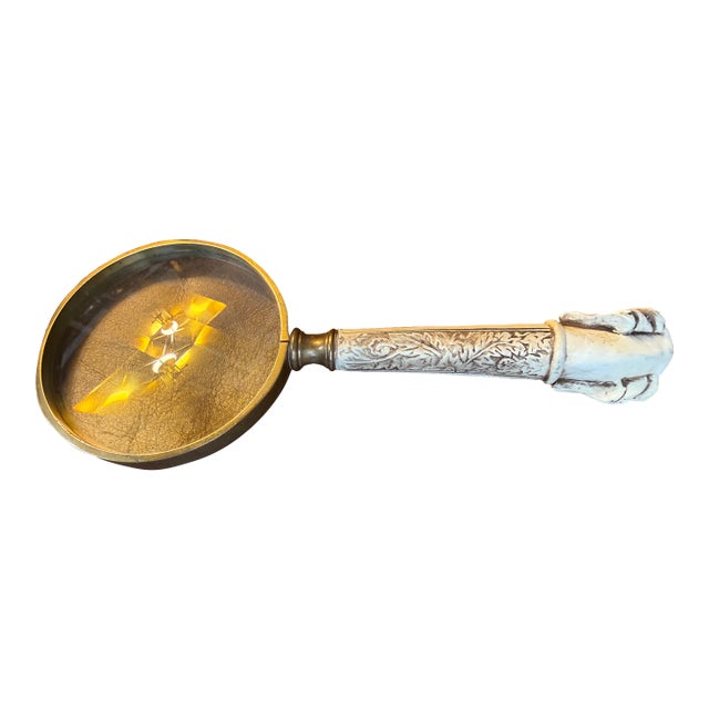 Brass Magnifying Glass With Dog Handle For Sale