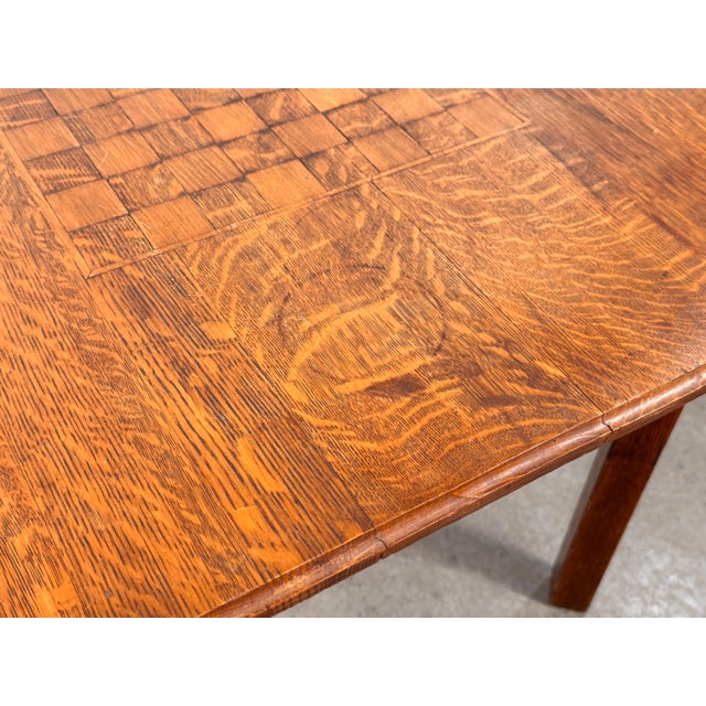 Early 20th Century Antique Arts and Crafts Oak Chess and Checkers Game Table, Circa 1910 For Sale - Image 5 of 10