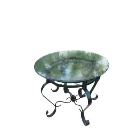 Vintage Salterini Style Round End Table Green Metal (Glass Top Included For Free) Style: Salterini Color: Green Speckled...