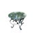 Vintage Salterini Style Round End Table Green Metal (Glass Top Included For Free) Style: Salterini Color: Green Speckled...