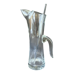 Mid 20th Century Glass Martini Pitcher With Stirrer