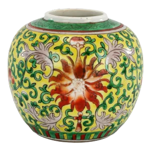 Chinese Porcelain Polychrome Ginger Jar Circa 1920