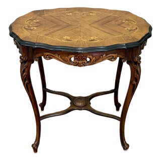 Vintage Louis XV Style Marquetry Side Table For Sale