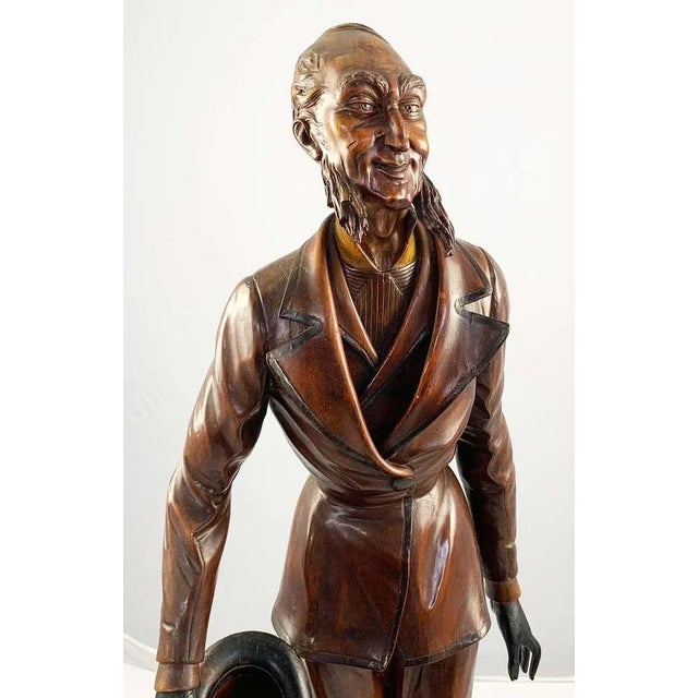 19th Century European Polychrome Carved Wood Figure of a Dickensian Character For Sale - Image 5 of 9