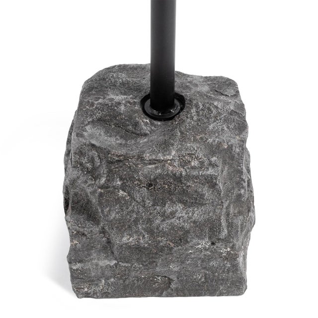 2020s Charcoal Stone & Wood Slice Side Table For Sale - Image 5 of 5