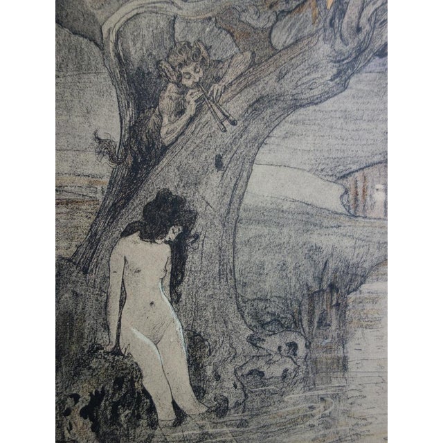 A. Laurens, Bath of Nymphs, 1897, Original Lithograph For Sale - Image 5 of 6