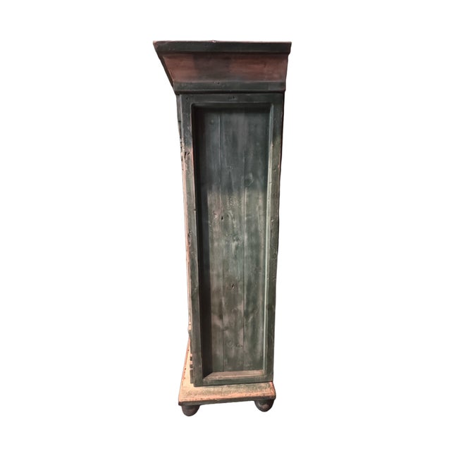 Custom-Made Italian Style Folk-Painted Farmhouse Armoire Cabinet, C. 1990s For Sale In Miami - Image 6 of 15