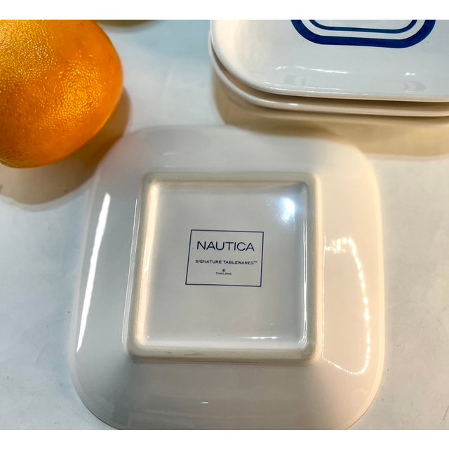 Nautica Signature Tablewares Square Dessert Plates - Set of 4 For Sale - Image 4 of 5