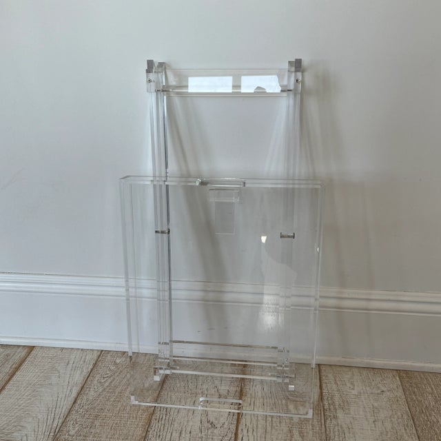 Late 20th Century Modern Lucite Folding Tray Table For Sale - Image 5 of 10
