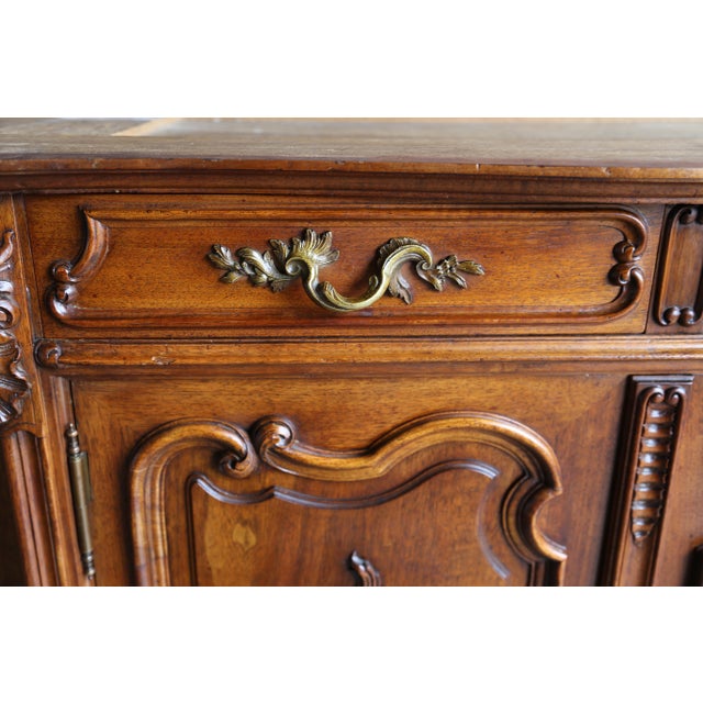 Wood Antique French Marble Top Sideboard With Mirror Top For Sale - Image 7 of 9