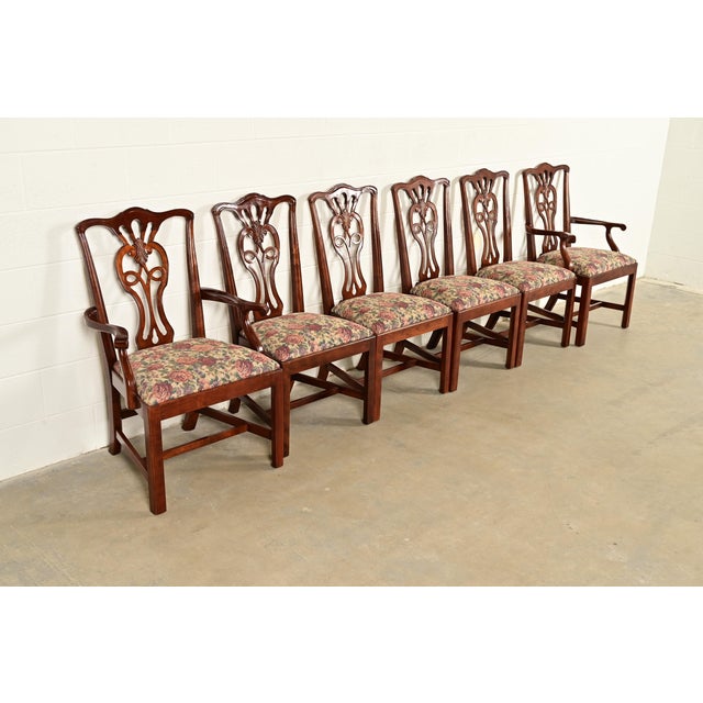 Henredon Georgian Carved Mahogany Dining Chairs, Set of Six For Sale - Image 16 of 16