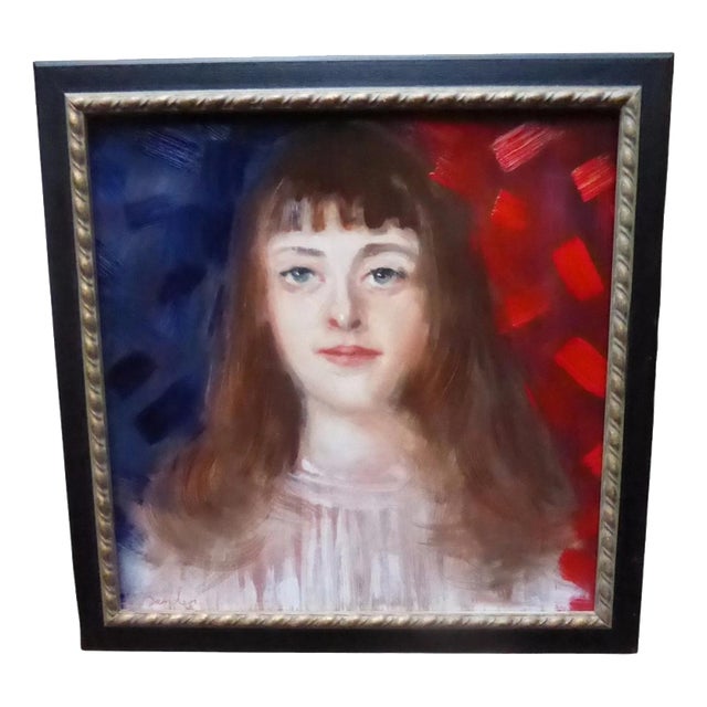 Barnden, Portrait of a Lady, Late 20th Century, Oil Painting on Board, Framed For Sale