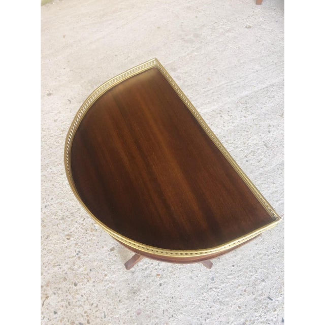 Vintage Mahogany Half-Moon Nightstand on Pedestal, 1950s For Sale - Image 17 of 18