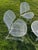 Mid-Century Modern Pair Homecrest "Casino" Mesh Iron Clamshell Style Chairs With Coffee Table, Attributed, 3 Pieces For Sale - Image 3 of 3