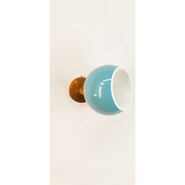 Adjustable Sconce with Blue Metal Dome For Sale - Image 9 of 16