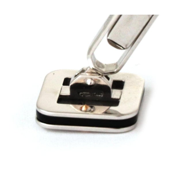 Mid 20th Century Pair of Baraka 18k White Gold Onyx Square Cufflinks For Sale - Image 4 of 6