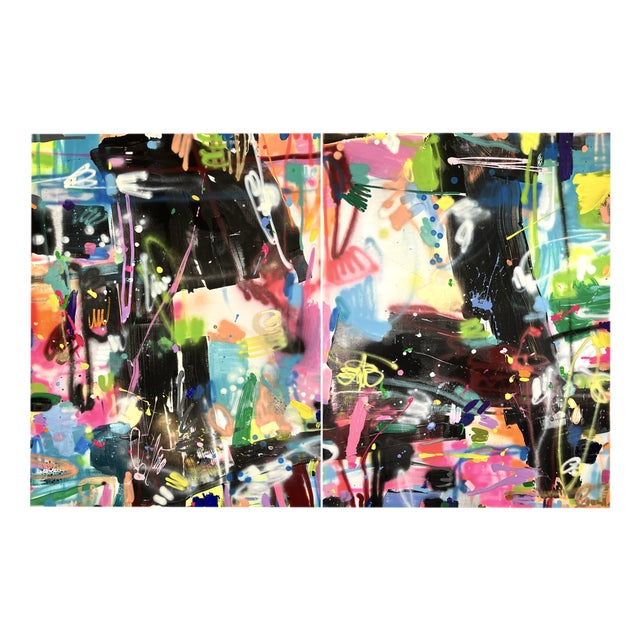 Maria Esmar, Energy, Mixed Media on Canvases, 2020s, Set of 2 For Sale