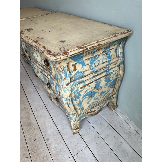 Early 20th Century Beautiful Pair of French Bedside Commodes With Blue and White Patina For Sale - Image 5 of 9