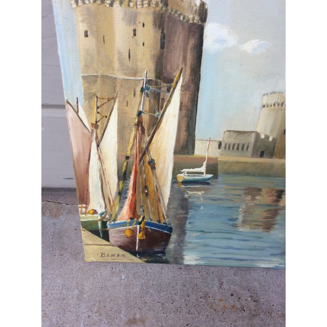 Early 20th Century Early 20th Century French Maritime Scene Signed Oil Painting on Canvas For Sale - Image 5 of 9