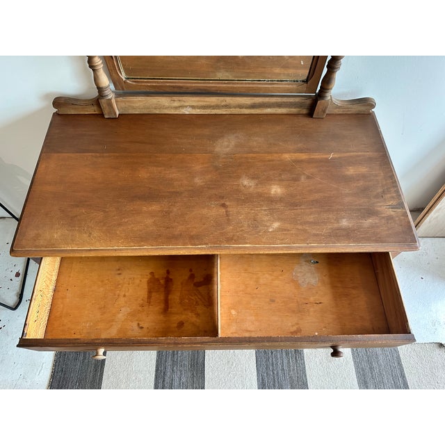 Antique Wood Dresser With Mirror For Sale In San Francisco - Image 6 of 7
