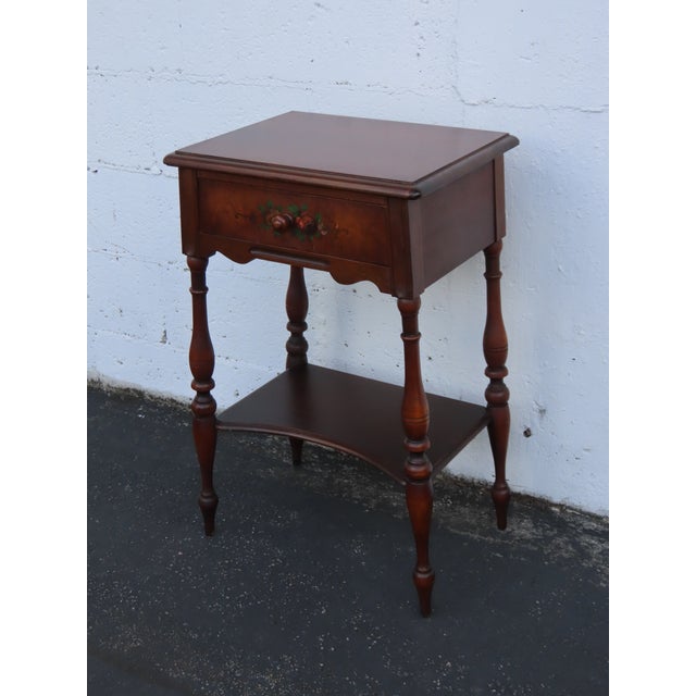 Berkey and Gay Early 1900s Tall Hand Painted Nightstand Side End Table 6679 For Sale - Image 15 of 15