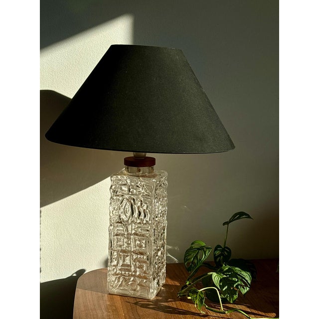 Glass Large Glass Table Lamp attributed to Henrik Blomqvist for Stilarmatur, Tranås, Sweden, 1960 For Sale - Image 7 of 13