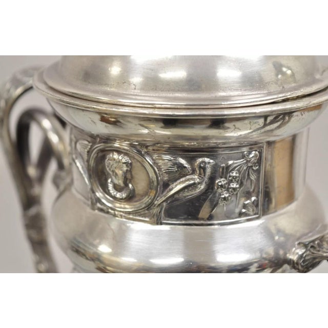 Early 20th Century Antique Mermod Jaccard & Co Art Nouveau Silver Plated Tea Urn Samovar For Sale - Image 5 of 12