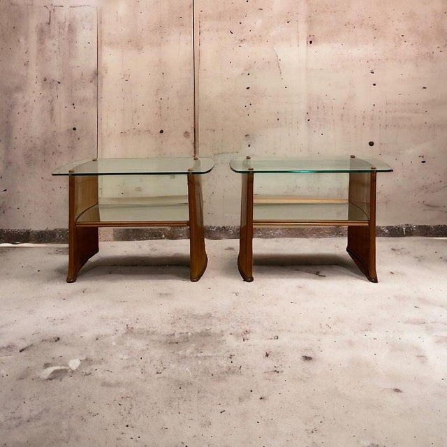 Fontana Arte Bedside Tables by Pietro Chiesa for Fontana Arte, 1940s, Set of 2 For Sale - Image 4 of 5