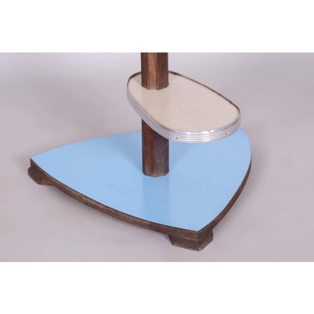 Wood Mid-Century Flower Stand in Beech, Umakart & Aluminium, Czech, 1950s For Sale - Image 7 of 9