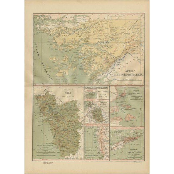 Map of Portugals Global Legacy in 1903 For Sale - Image 10 of 10