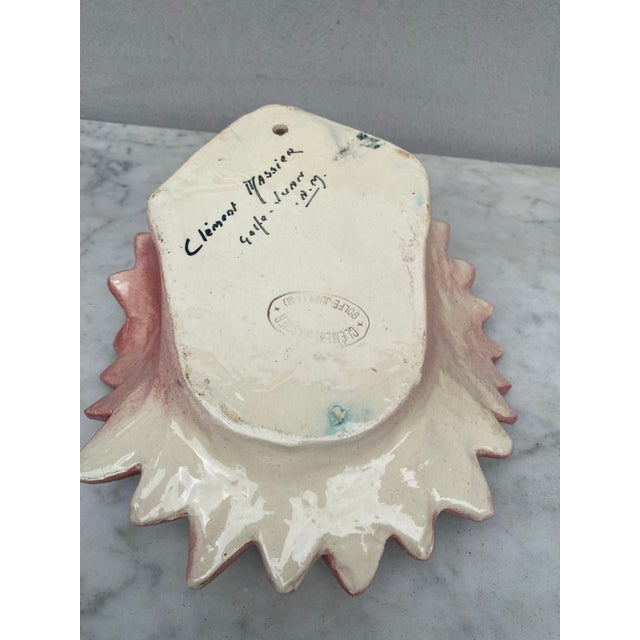 Dark Pink Large Majolica Pink Daisy Wall Pocket Clement Massier, Circa 1890 For Sale - Image 8 of 8