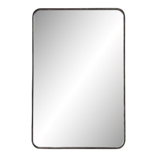 Soft Cornered Black Framed Mirror For Sale