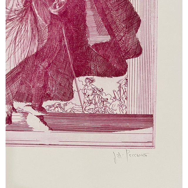 Joseph A. Pecsenke (1942 – 1989) "Pantalone VI-A" etching on paper, pencil signed and numbered 149 of 150 from his...