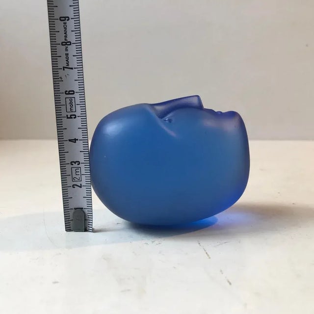 Blue Glass Head by Bertil Vallien for Kosta Boda For Sale - Image 3 of 8