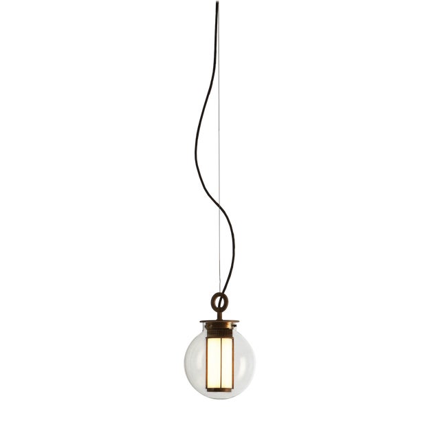 Bronze and Transparent Glass Bai T Di Di Pendant Lamp by Parachilna For Sale