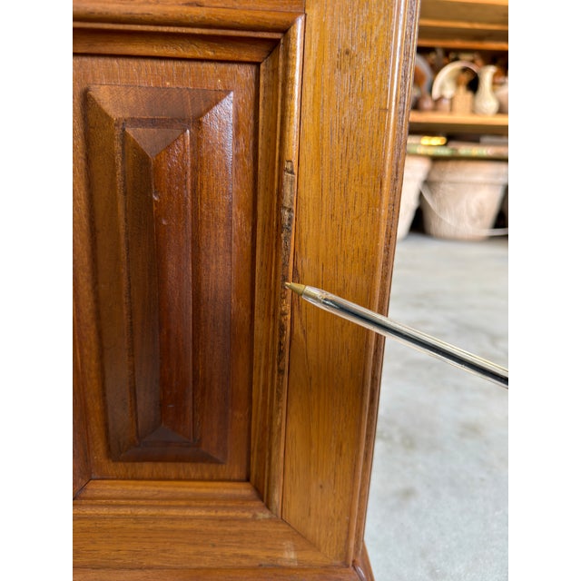 Mid Century Paneled Doors Cabinet With Green Marble-Look Top For Sale - Image 17 of 17