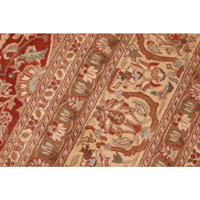 1990s Art Nouveau Style Floral 1990's Pak-Persian Rust/Beige Wool Rug - 6'0'' X 9'3'' For Sale - Image 5 of 9
